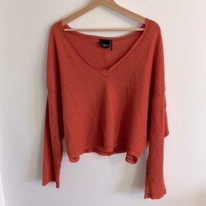 Urban outfitters out from under pink salmon loose knit long sleeve shirt size M